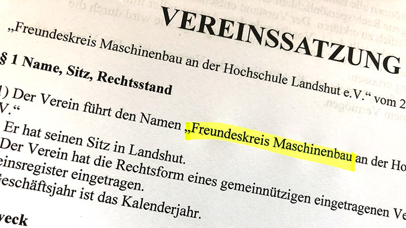 Satzung Freundeskreis Maschinenbau